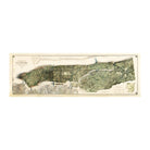 New York City 1874 Shaded Relief Map - Muir Way - Vintage Relief