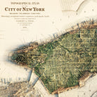 New York City 1874 Shaded Relief Map - Muir Way - Vintage Relief