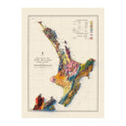 New Zealand, North Island 1947 Shaded Relief Map - Muir Way - Vintage Relief