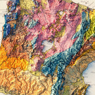 New Zealand, North Island 1947 Shaded Relief Map - Muir Way - Vintage Relief