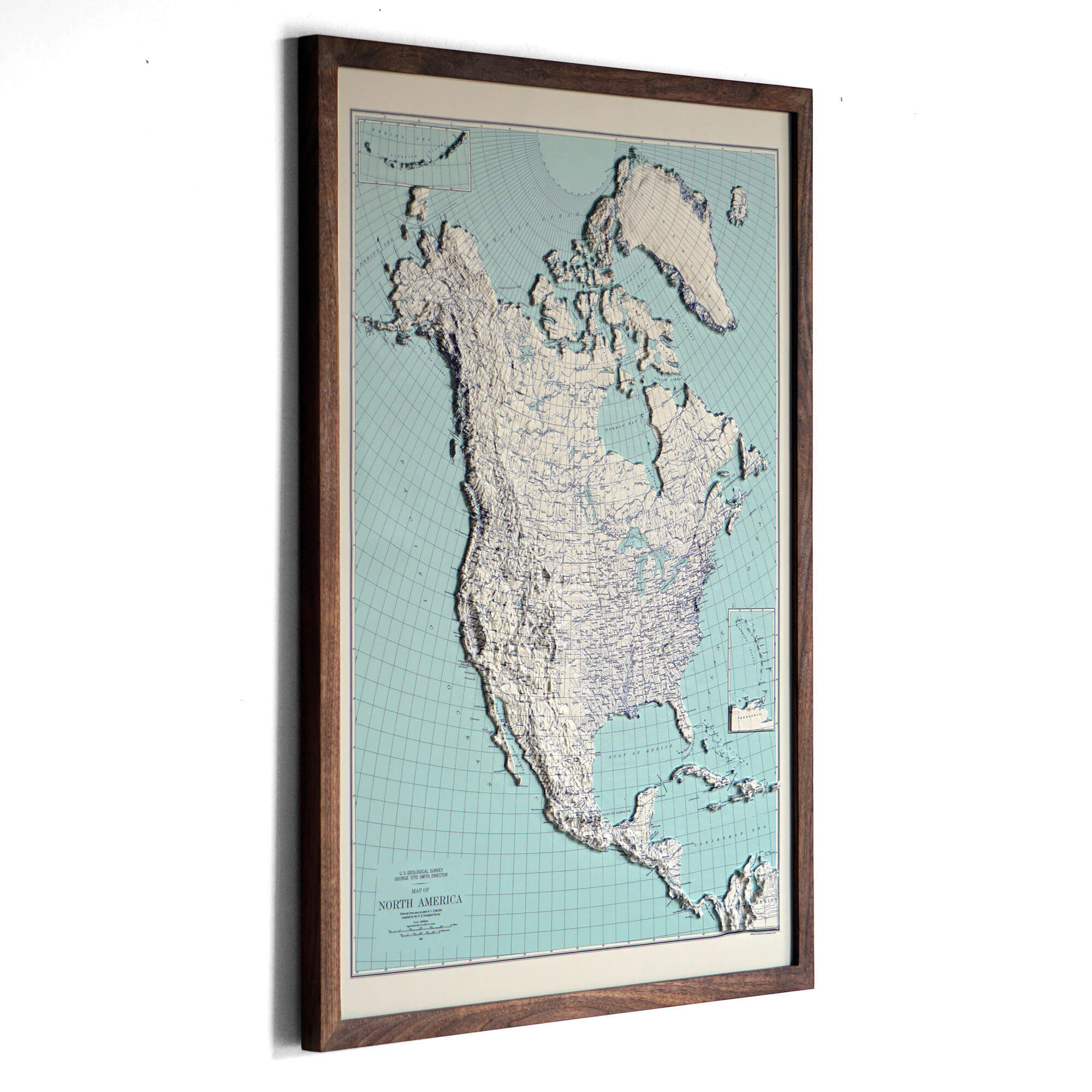 North America 1912 3D Raised Relief Map - Muir Way - 3D
