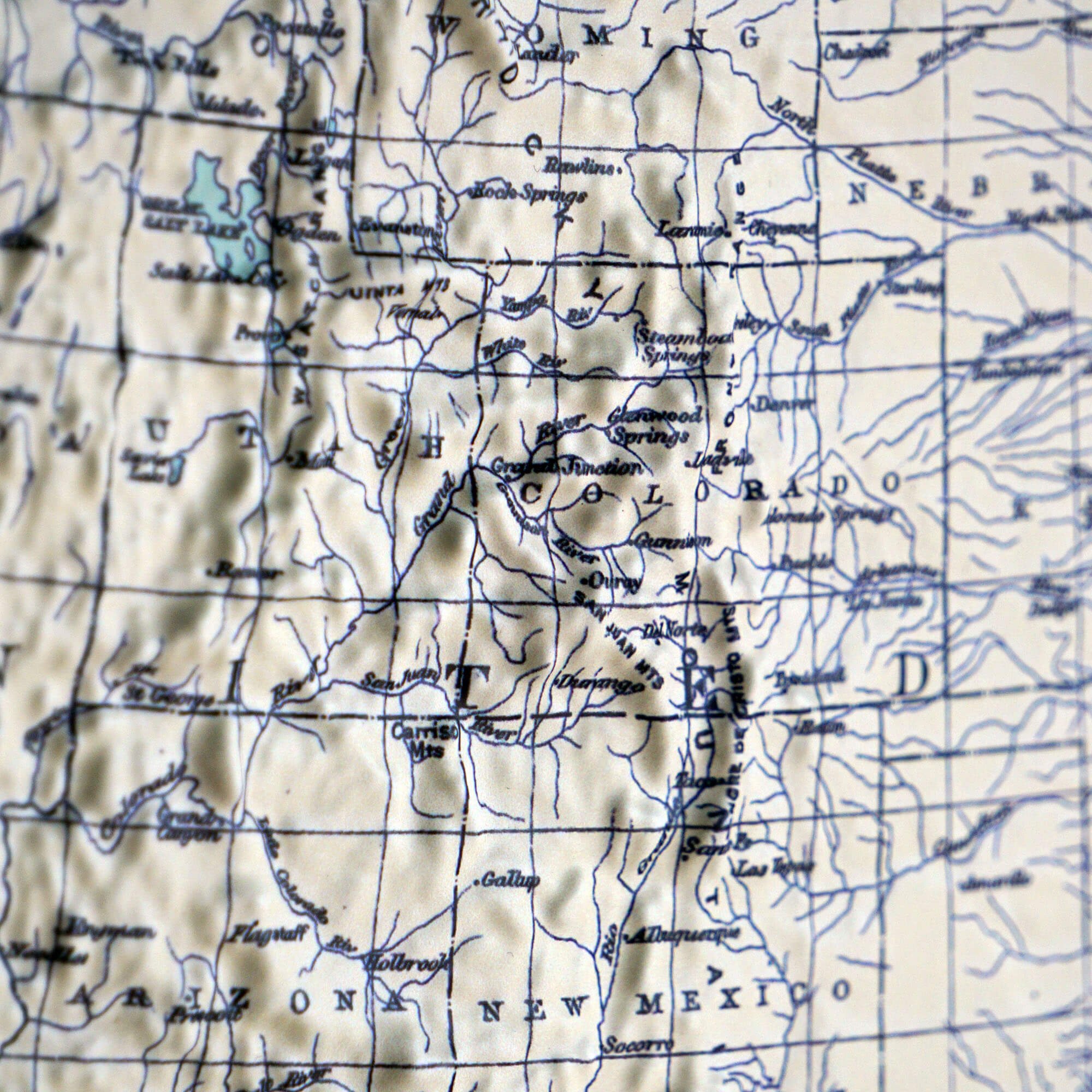North America 1912 3D Raised Relief Map - Muir Way - 3D