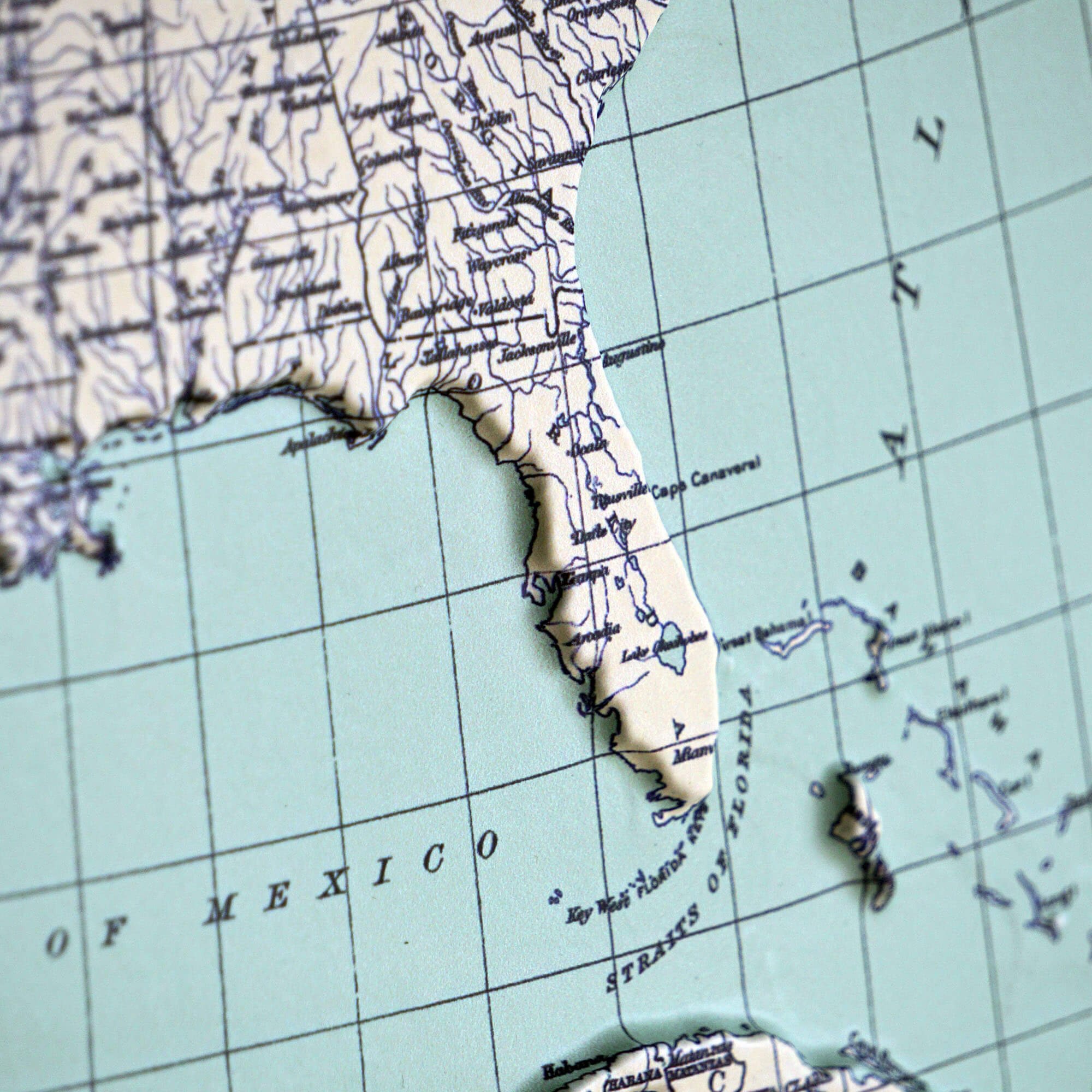 North America 1912 3D Raised Relief Map - Muir Way - 3D