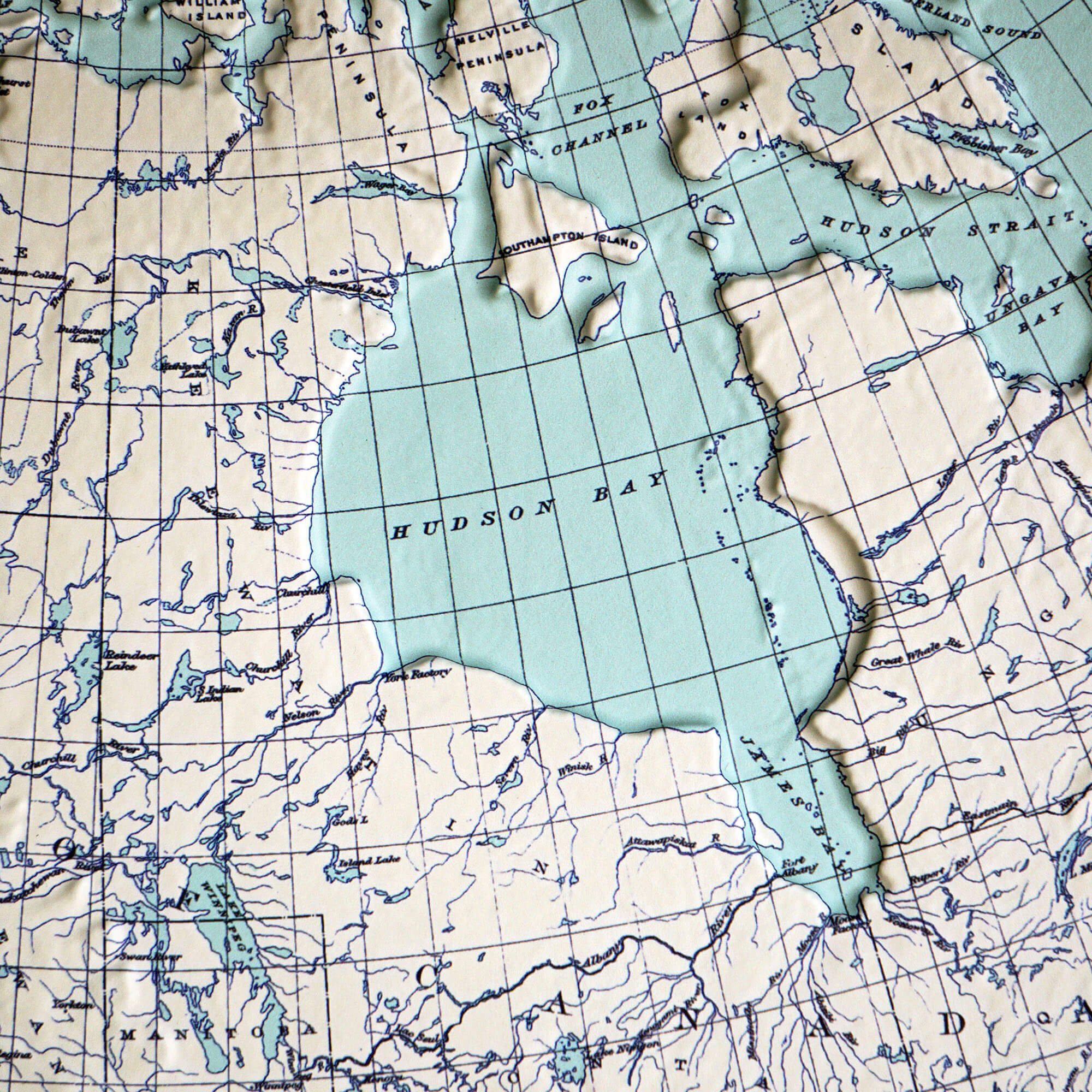 North America 1912 3D Raised Relief Map - Muir Way - 3D