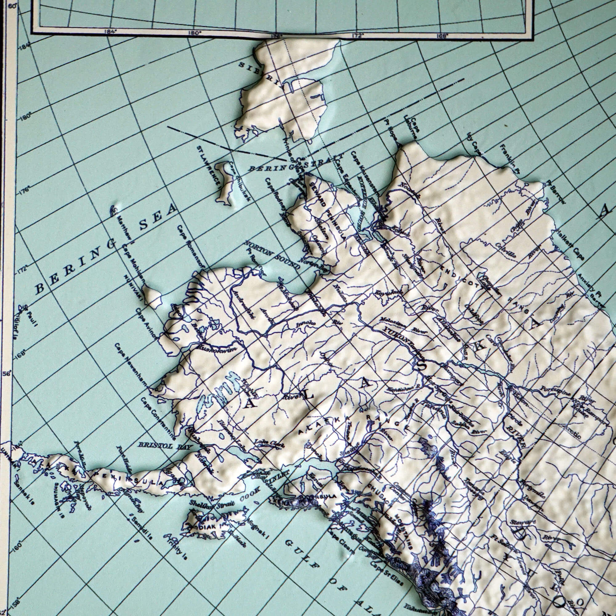 North America 1912 3D Raised Relief Map - Muir Way - 3D