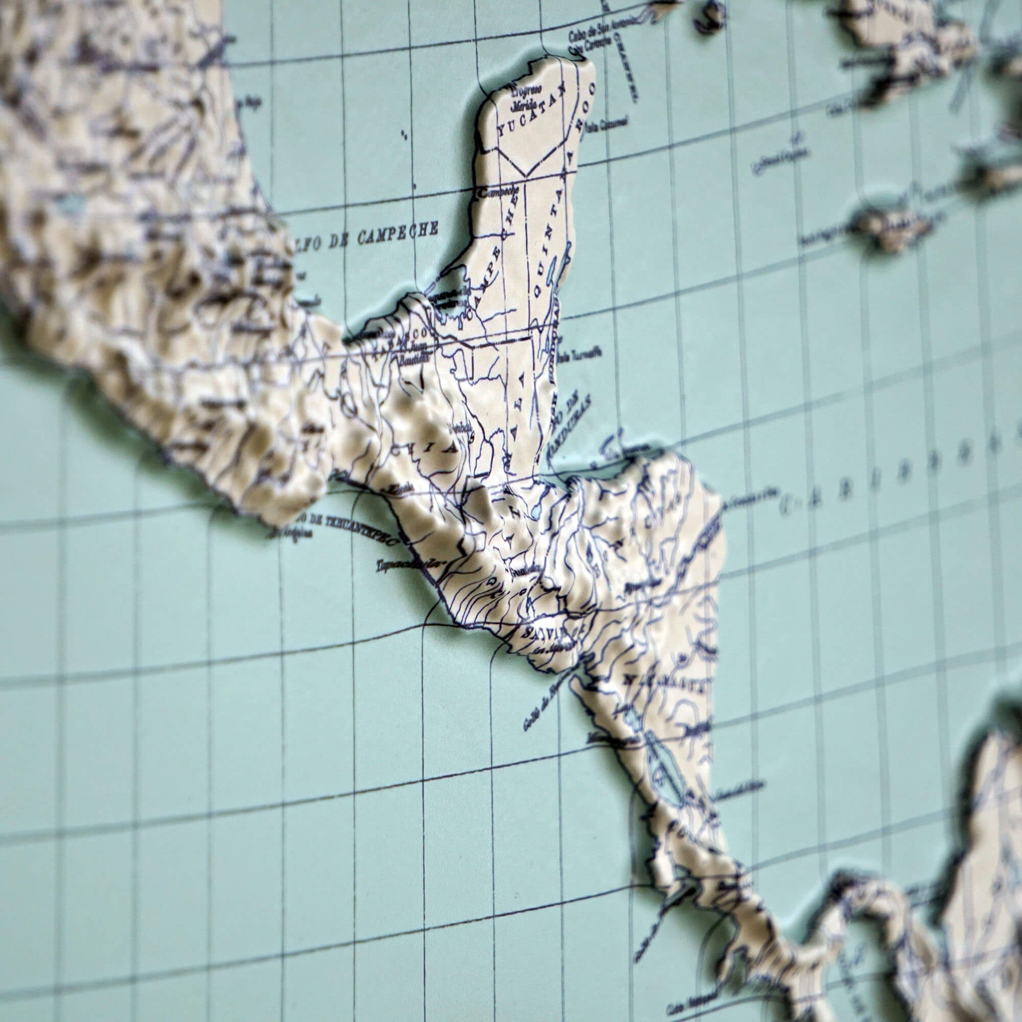 North America 1912 3D Raised Relief Map - Muir Way - 3D