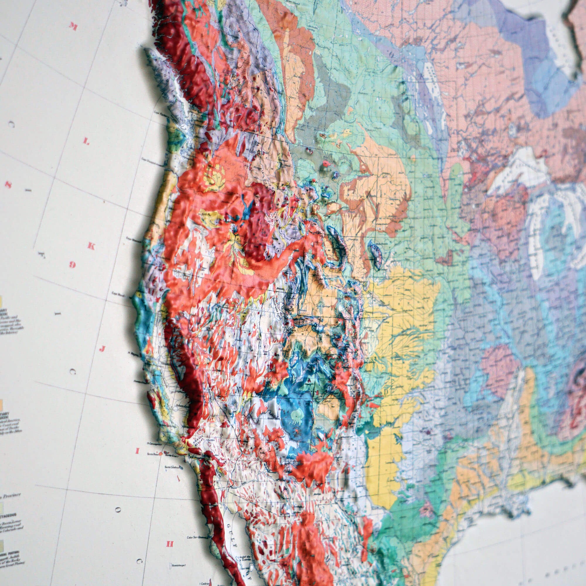 North America 1911 3D Raised Relief Map - Muir Way - 3D