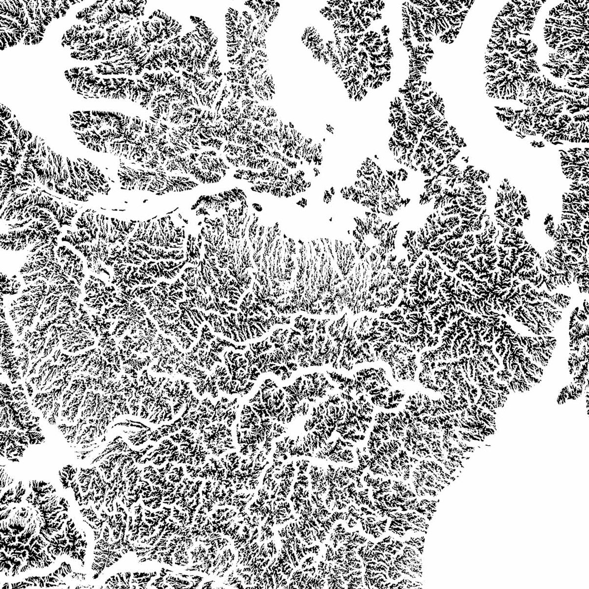 Hydrological Map of North America – XL Canvas - Muir Way - XL Canvas