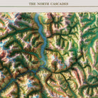 North Cascades National Park 1979 Shaded Relief Map - Muir Way - Vintage Relief