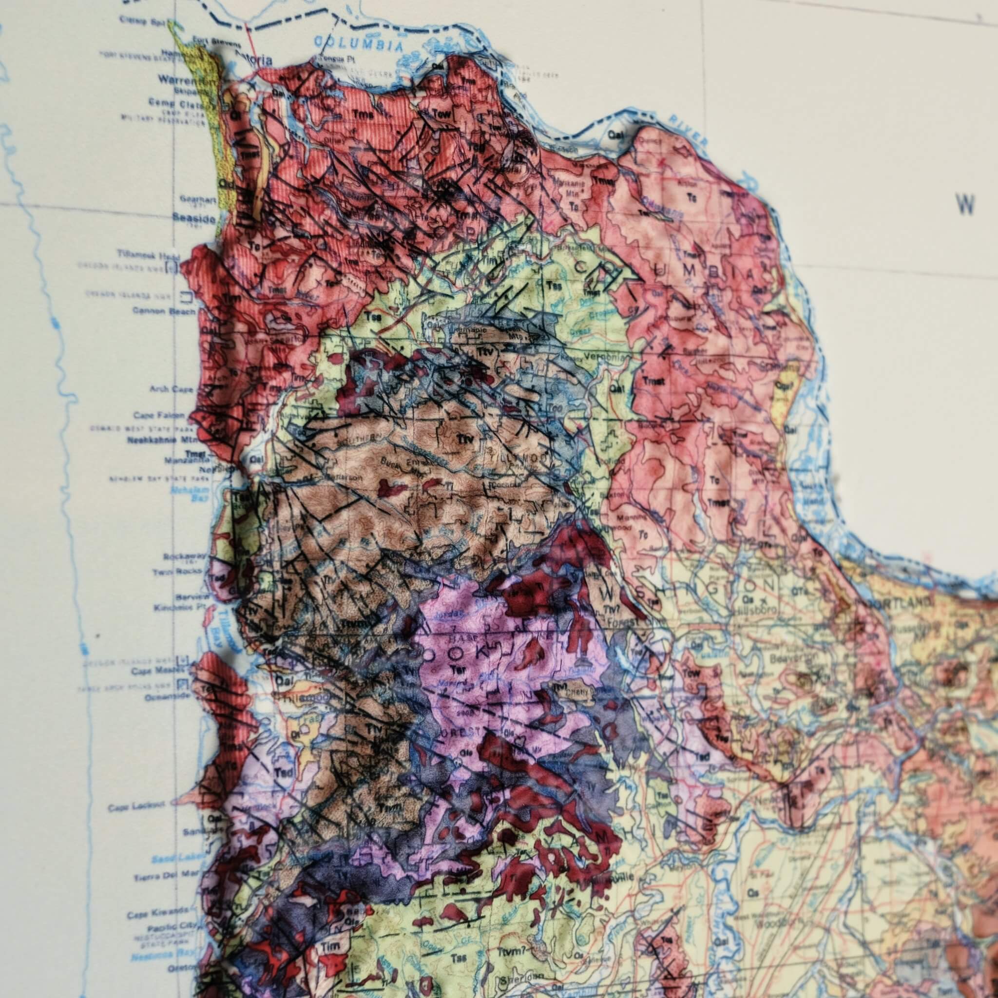 Oregon 1991 3D Raised Relief Map - Muir Way - 3D