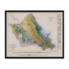 Oahu 1938 Shaded Relief Map - Muir Way - Vintage Relief