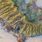 Oahu 1938 Shaded Relief Map - Muir Way - Vintage Relief