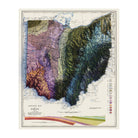 Ohio 1920 Shaded Relief Map - Muir Way - Vintage Relief