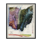 Ohio 1920 Shaded Relief Map - Muir Way - Vintage Relief