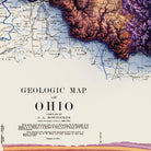 Ohio 1920 Shaded Relief Map - Muir Way - Vintage Relief