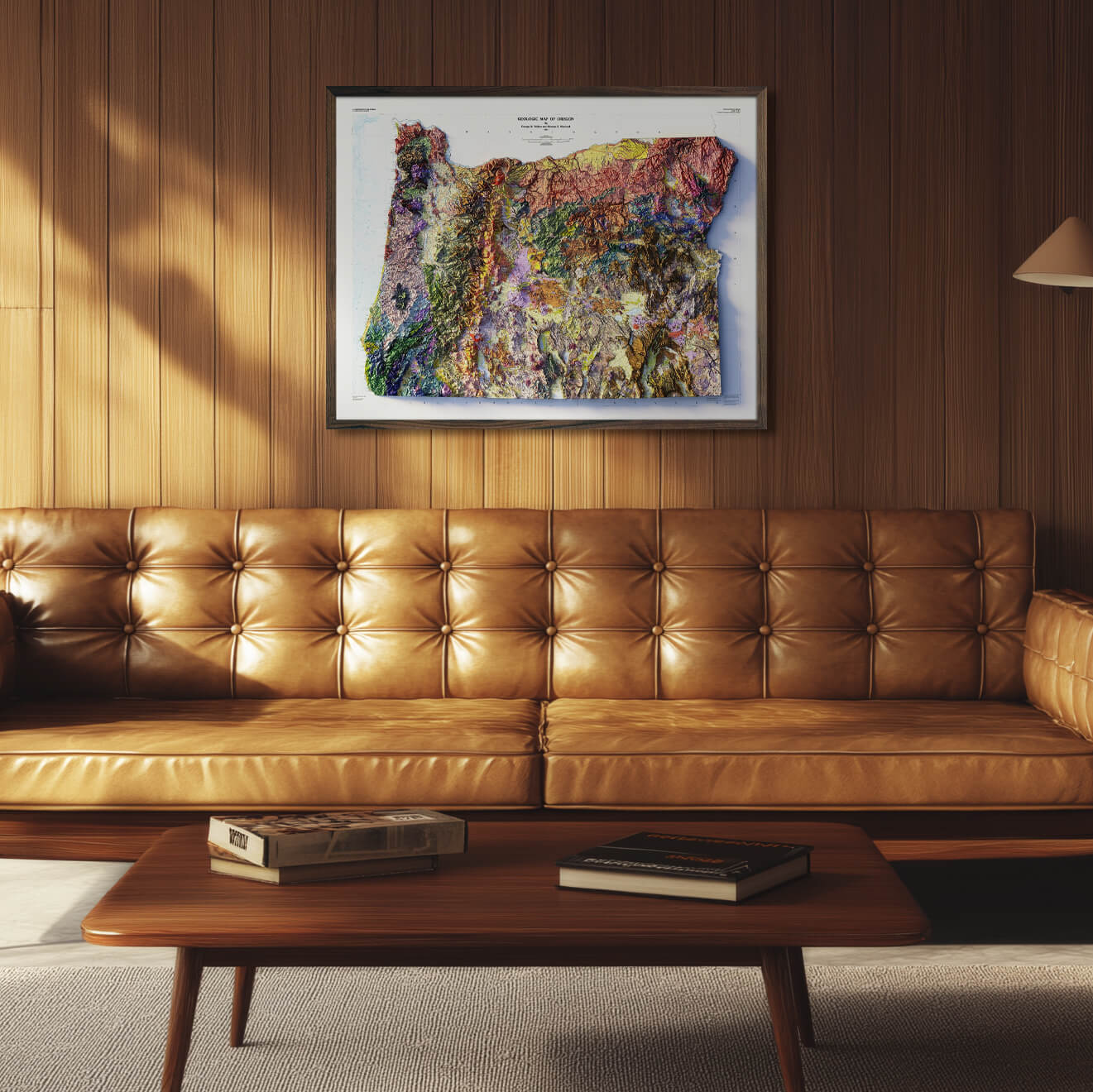 Oregon 1991 Shaded Relief Map - Muir Way - Vintage Relief