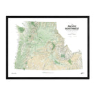 Pacific Northwest Physical Shaded Relief Map - Muir Way - Natural Atlas