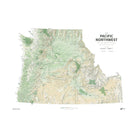 Pacific Northwest Physical Shaded Relief Map - Muir Way - Natural Atlas