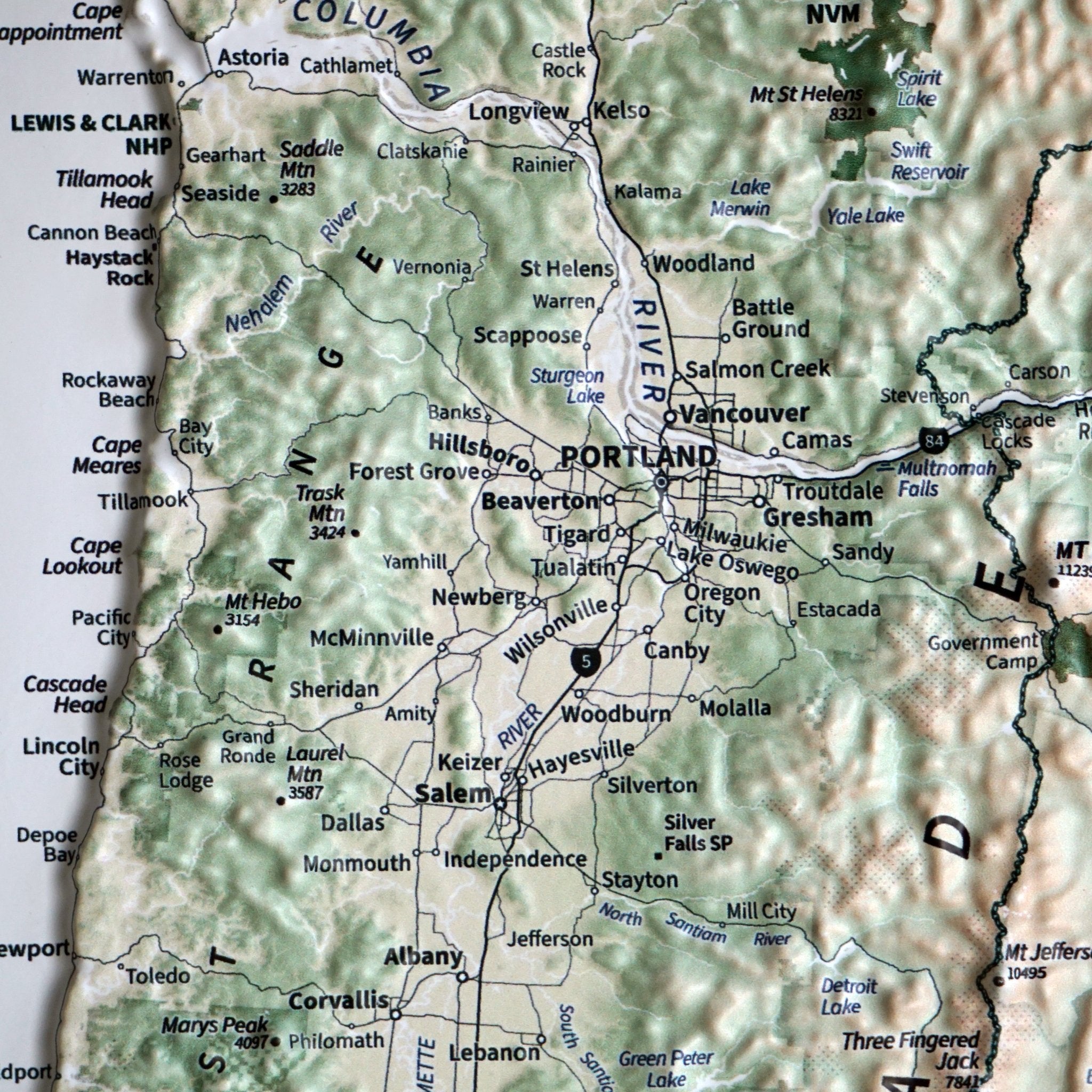 Pacific Northwest 3D Raised Relief Map - Muir Way - Natural Atlas