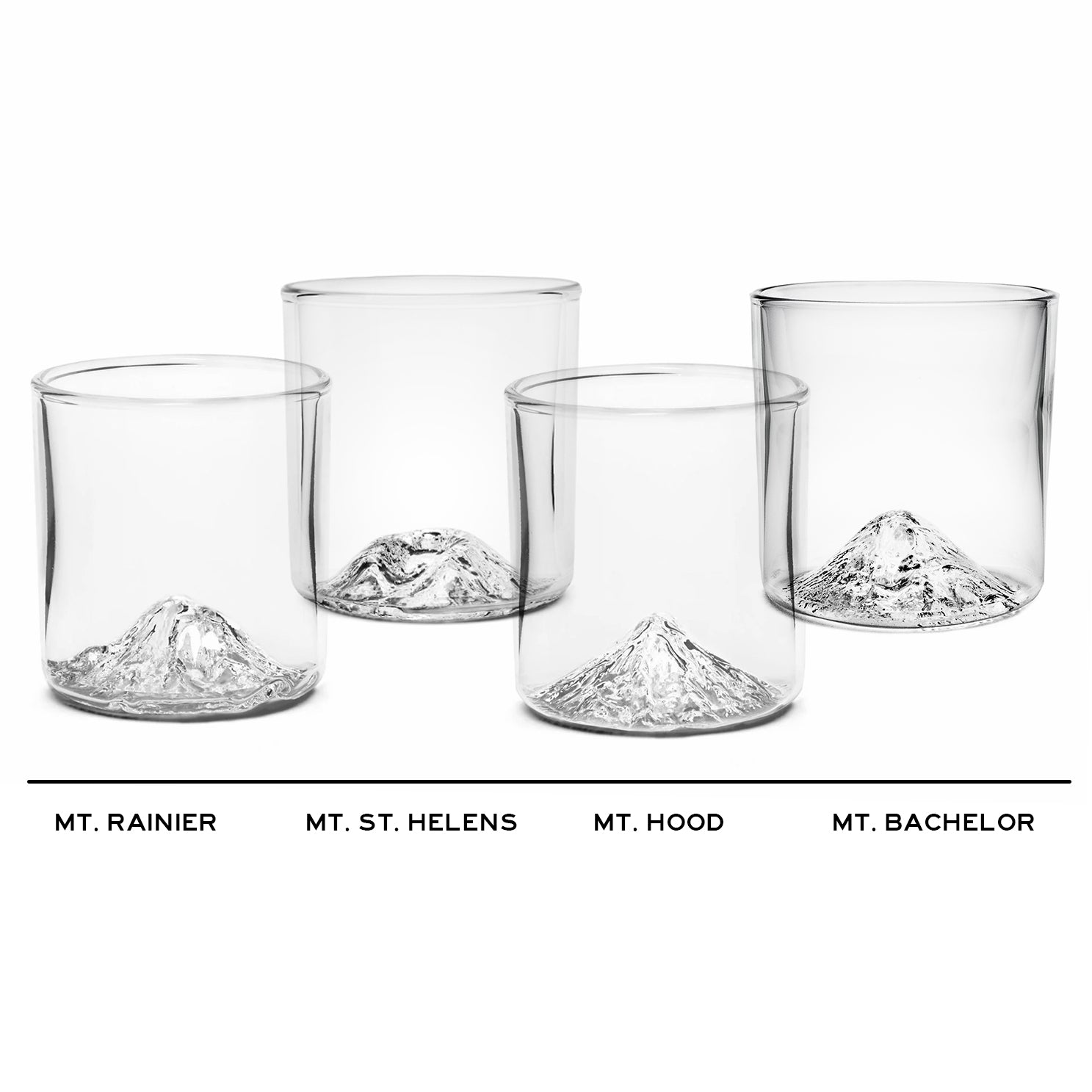 The PNW Tumbler Box Set | Handmade Whiskey Glasses | 4 Mountains