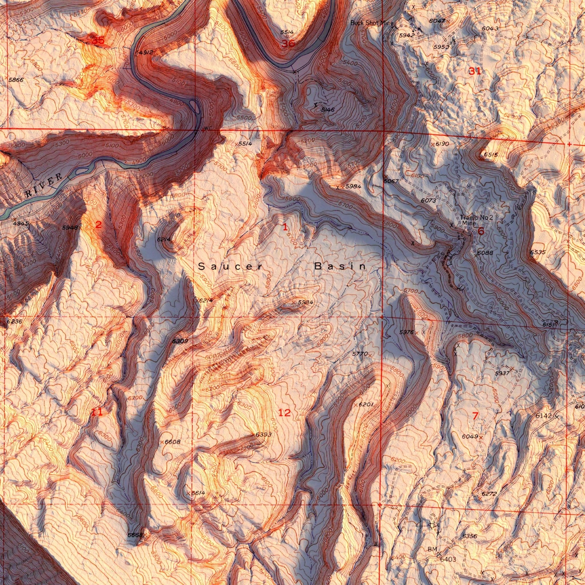 Paradox Valley, Colorado 1960 Shaded Relief Map - Muir Way - Vintage Relief