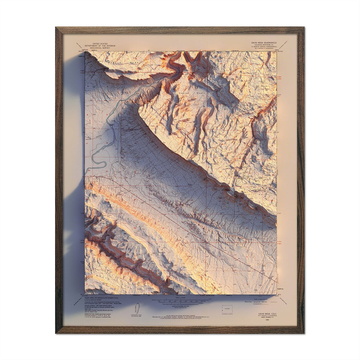 Paradox Valley, Colorado 1960 Shaded Relief Map – Muir Way