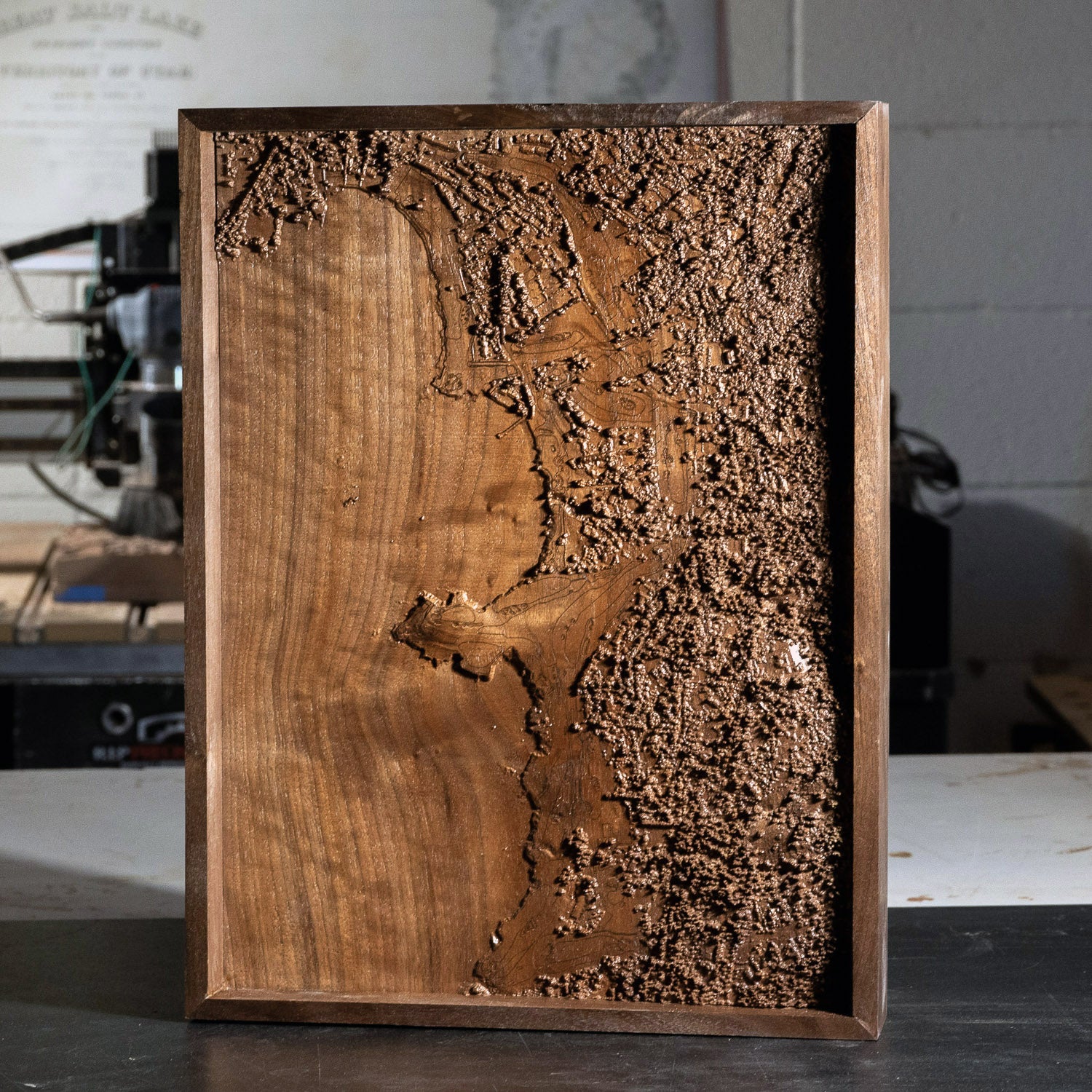 Pebble Beach Golf Course – 3D Wood - Carved Map - Muir Way - Custom