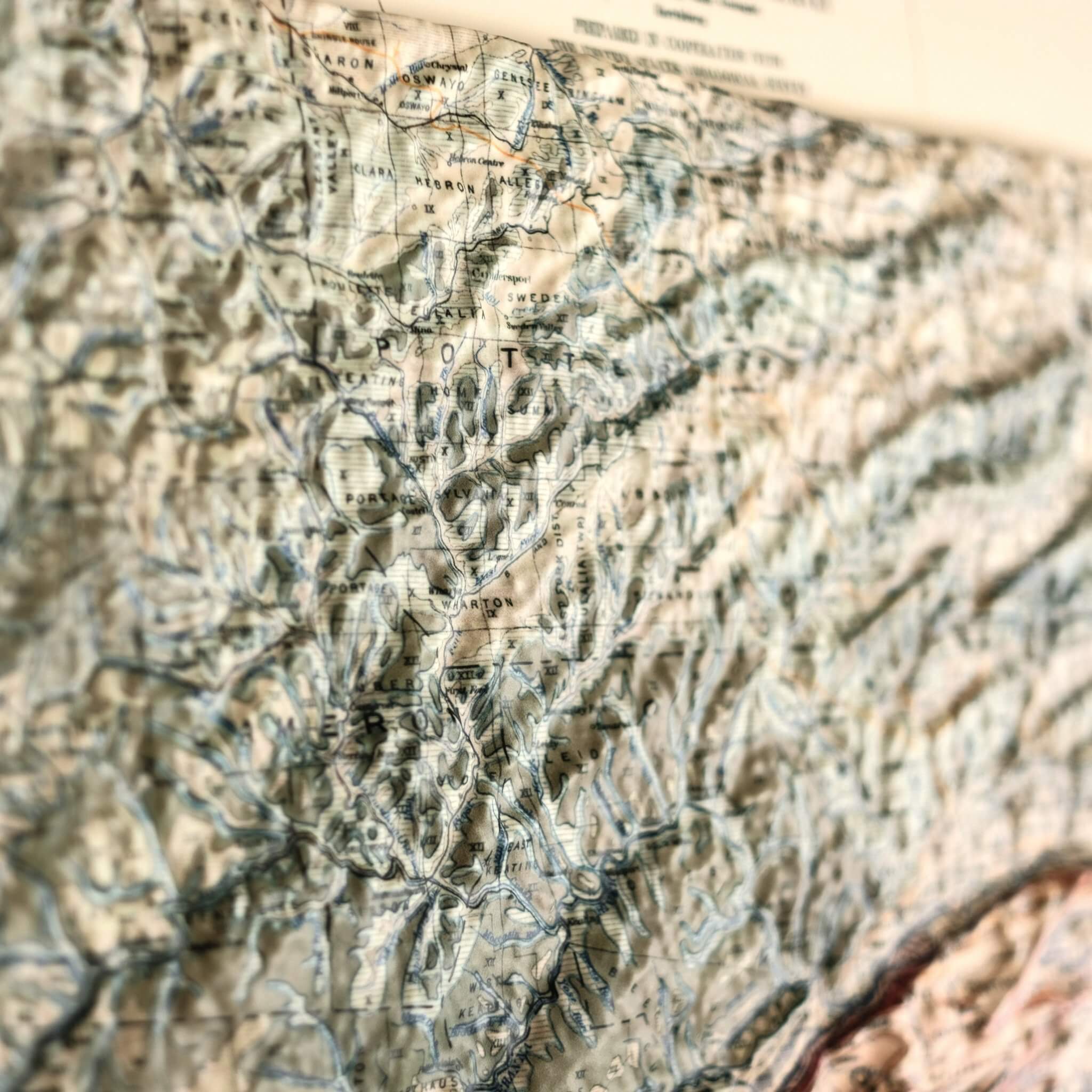 Pennsylvania 1931 3D Raised Relief Map - Muir Way - 3D