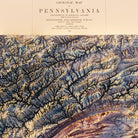 Pennsylvania 1931 Shaded Relief Map - Muir Way - Vintage Relief