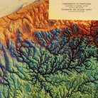 Pennsylvania 1960 Shaded Relief Map - Muir Way - Vintage Relief
