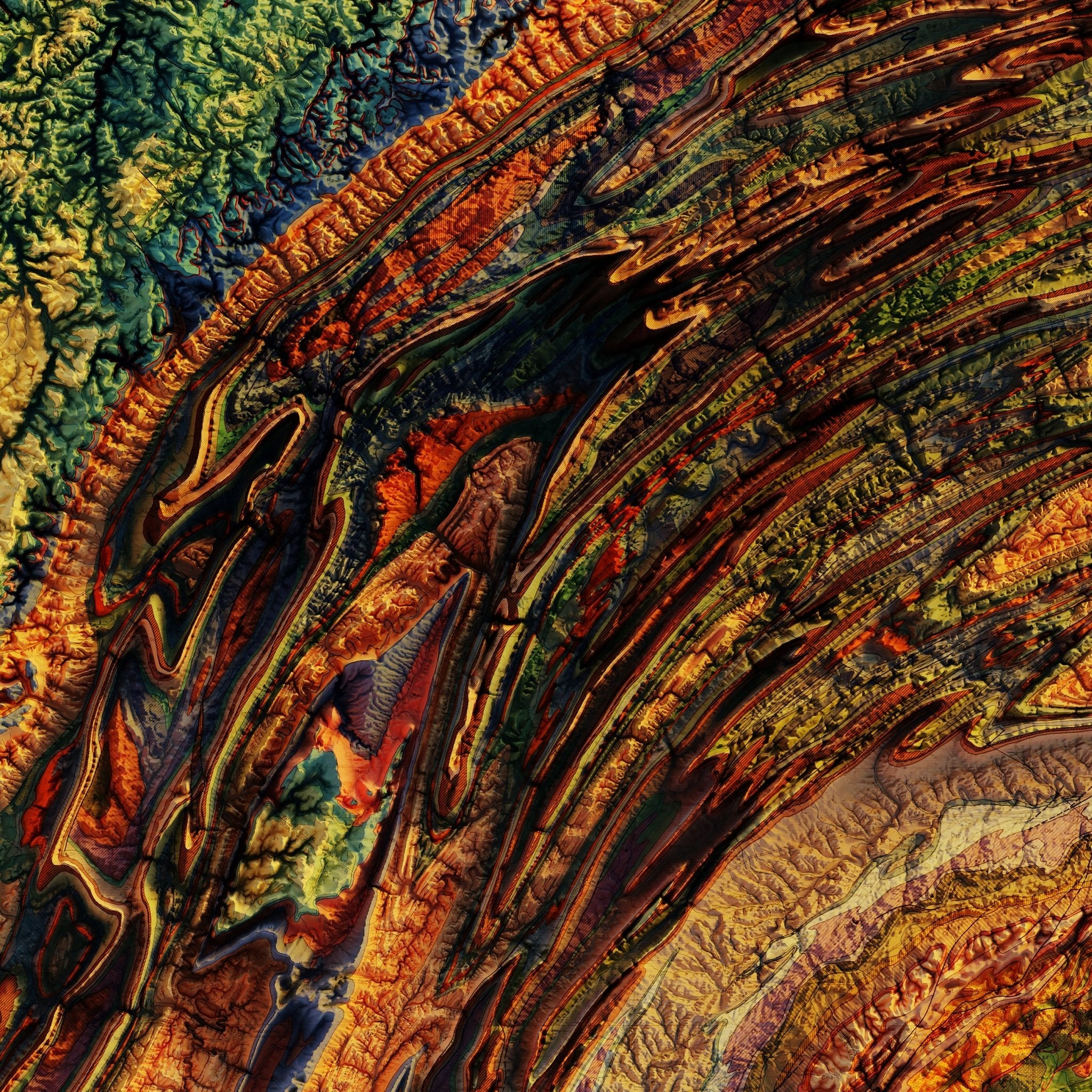 Pennsylvania 1960 Shaded Relief Map - Muir Way - Vintage Relief