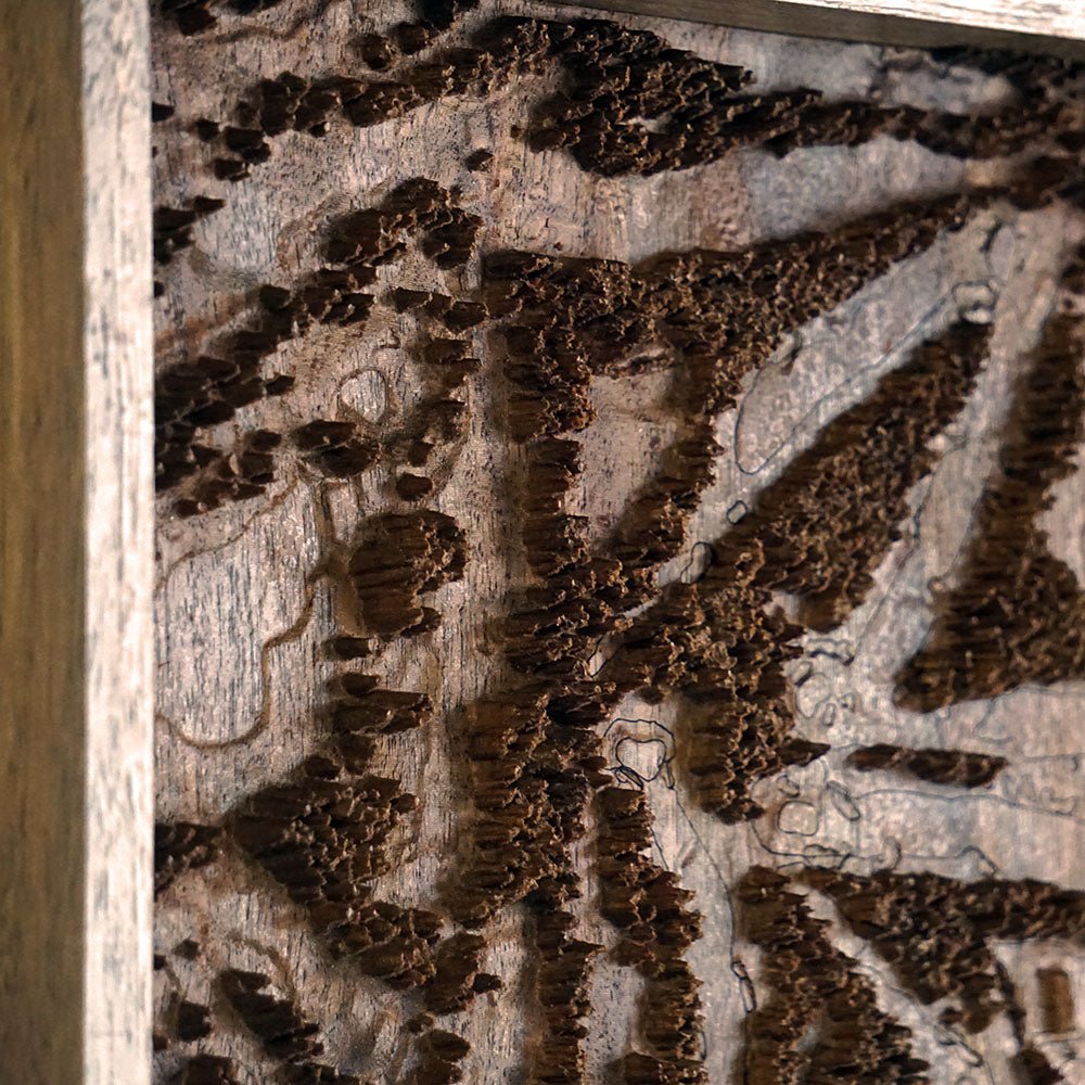 Pinehurst No. 2, North Carolina – 3D Wood - Carved Map - Muir Way - Custom