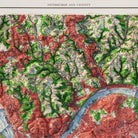 Pittsburgh, Pennsylvania 1960 Shaded Relief Map - Muir Way - Vintage Relief