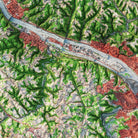 Pittsburgh, Pennsylvania 1960 Shaded Relief Map - Muir Way - Vintage Relief
