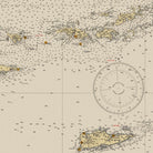 Puerto Rico and Virgin Islands Nautical Chart 1931 - Muir Way - Vintage Map