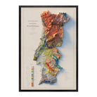 Portugal 1899 Shaded Relief Map - Muir Way - Vintage Relief