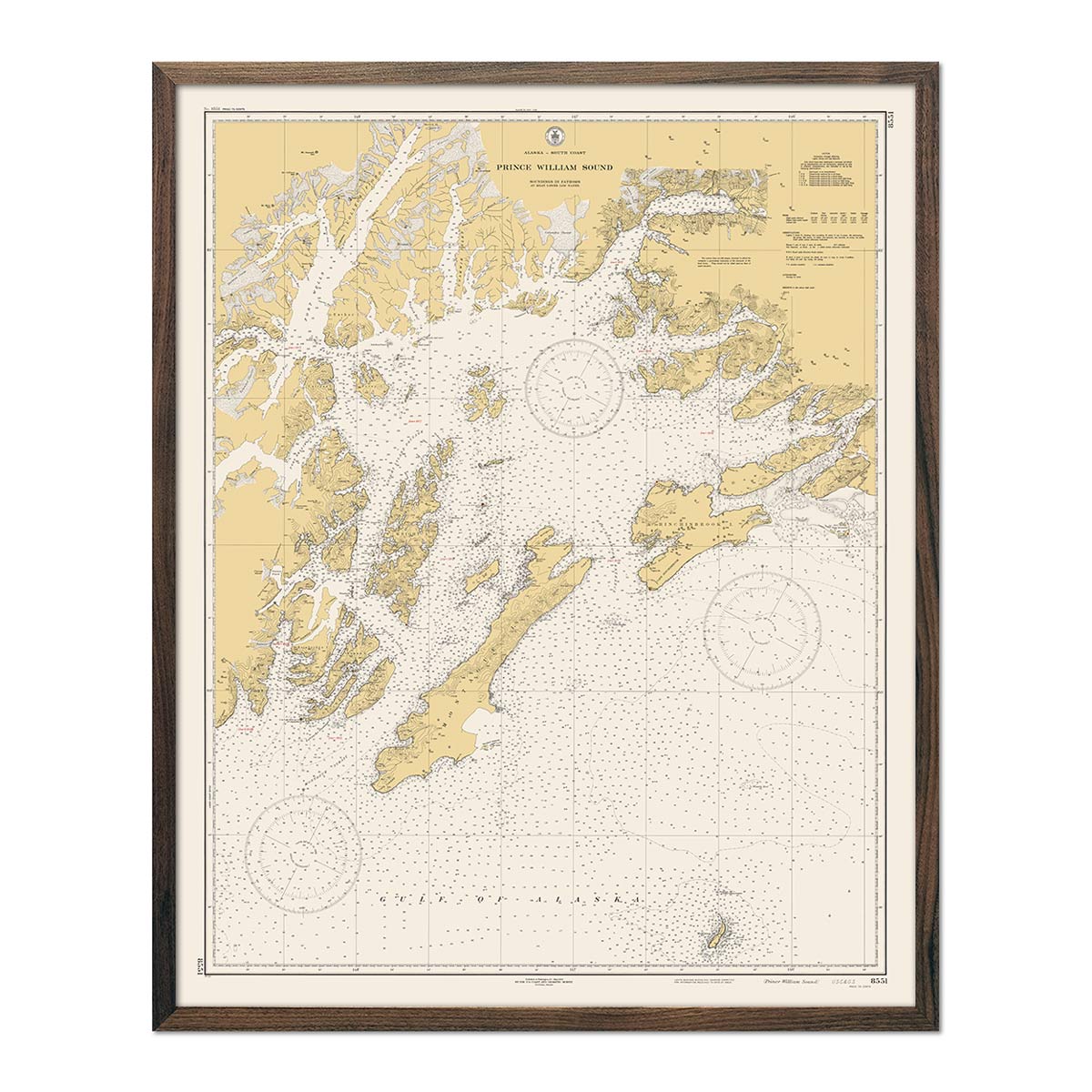 Prince William Sound Nautical Chart 1935 - Muir Way - Vintage Map
