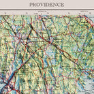 Providence, RI 1947 Shaded Relief Map - Muir Way - Vintage Relief