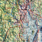 Providence, RI 1947 Shaded Relief Map - Muir Way - Vintage Relief