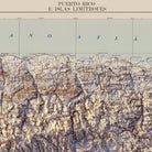 Puerto Rico 1963 Shaded Relief Map - Muir Way - Vintage Relief