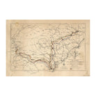 Route of Marches of the Army of General W.T. Sherman - Muir Way - Vintage Map