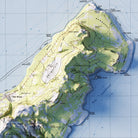 Saipan 1983 Shaded Relief Map - Muir Way - Vintage Relief