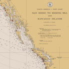 San Diego to Bering Sea and Hawaiian Islands Nautical Chart 1934 - Muir Way - Vintage Map