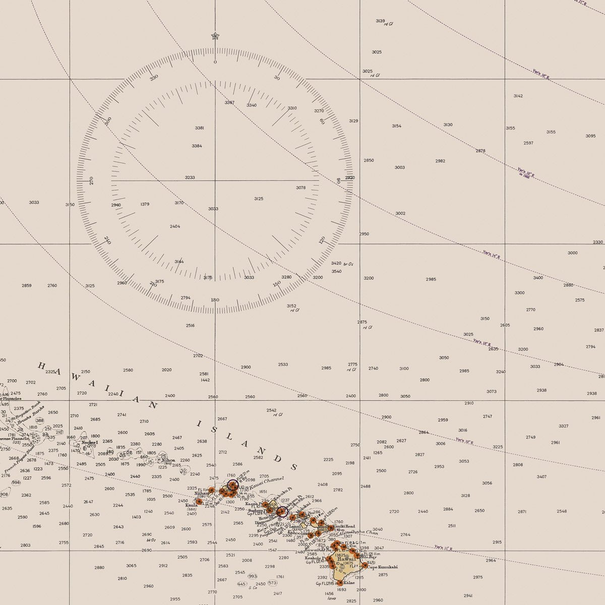San Diego to Bering Sea and Hawaiian Islands Nautical Chart 1934 - Muir Way - Vintage Map