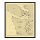 Washington Coast and Interior Harbors - Gray's Harbor to Olympia Nautical Chart 1888 - Muir Way - Vintage Map