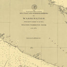 Washington Coast and Interior Harbors - Gray's Harbor to Olympia Nautical Chart 1888 - Muir Way - Vintage Map