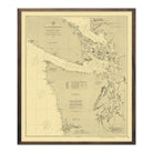 Washington Coast and Interior Harbors - Gray's Harbor to Olympia Nautical Chart 1888 - Muir Way - Vintage Map