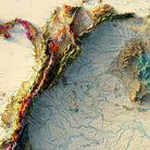 South America 1950 Shaded Relief Map - Muir Way - Vintage Relief