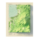 South Tahoe, CA 1955 Shaded Relief Map - Muir Way - Vintage Relief