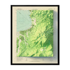 South Tahoe, CA 1955 Shaded Relief Map - Muir Way - Vintage Relief